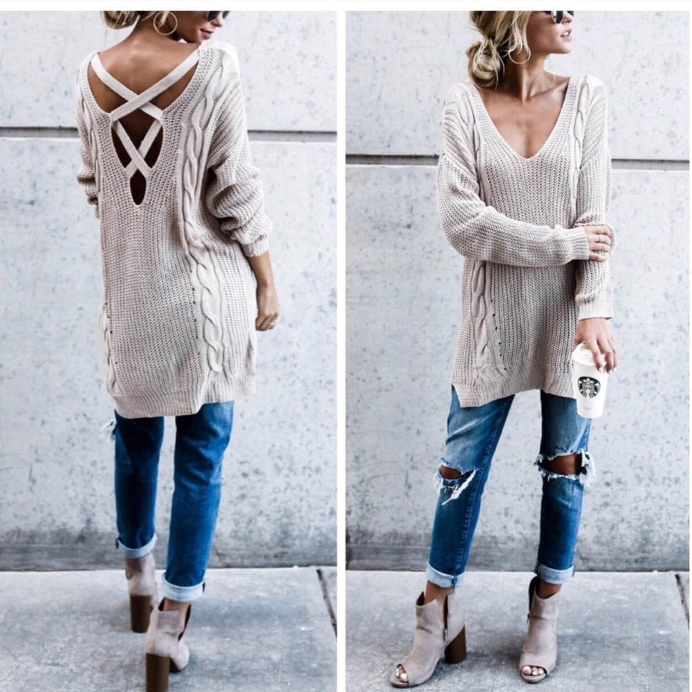 JUST IN & GORGEOUS - crossback tunic sweater